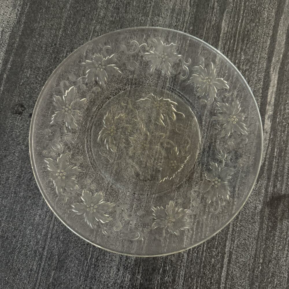 Vintage Princess House Fantasia Crystal Salad Dessert Plates‎ Frosted Center 8"